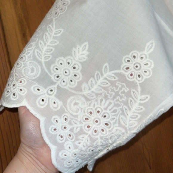 Linea Donatella White Gorgeous Cotton Eyelet Robe Sz. S/M Bridal - Picture 2 of 16